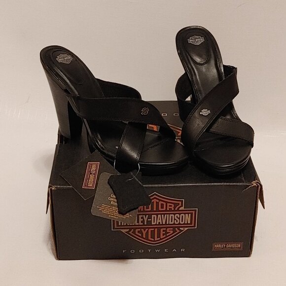 Harley-Davidson® Women's Shawna 4-Inch Black Slide Sandals Women's size 9 HARLEY - Picture 2 of 12